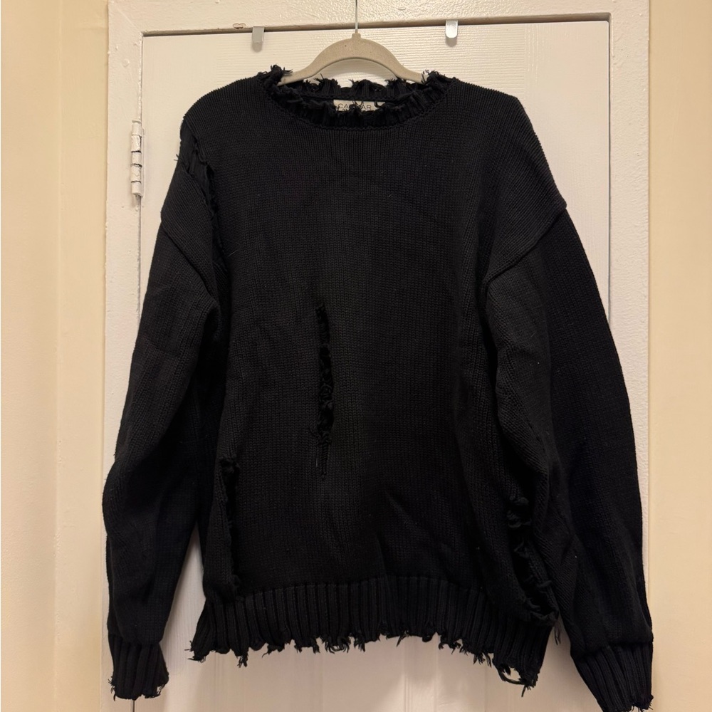 Black Distressed Carmar Sweater from LF